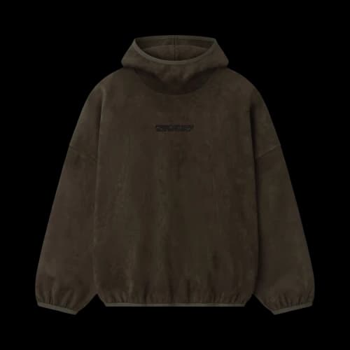 Fear of God Essentials Suede Fleece Modern Hoodie Brown