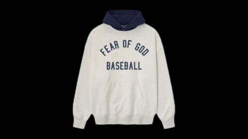 Fear of God Essentials MLB Sport Hoodie Oatmeal Heather/Midnight Navy