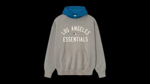 Fear of God Essentials Dodgers Sport Hoodie Concrete Heather/Blue Sapphire