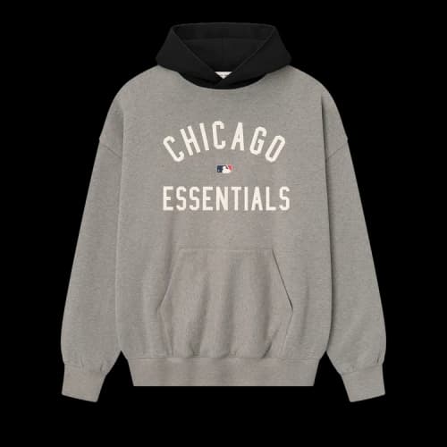 Fear of God Essentials White Sox Sport Hoodie 'Concrete Heather/Black'