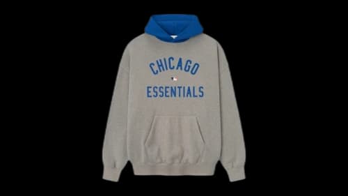 Fear of God Essentials Cubs Sport Hoodie Concrete Heather/Blue