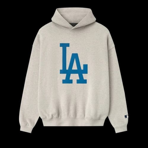 Fear of God Essentials Dodgers Sport Hoodie Heather Stone