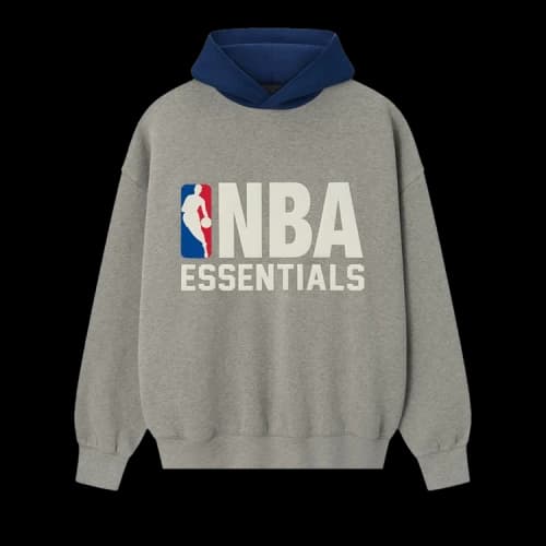 Fear of God Essentials NBA Sport Hoodie Concrete Heather/Estate Blue