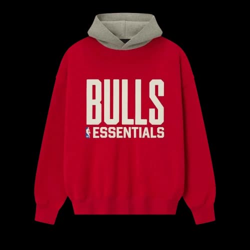 Fear of God Essentials Bulls Sport Hoodie Red/Concrete Heather