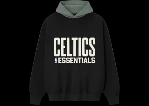Fear of God Essentials Celtics Sport Hoodie Black/Balsam Green
