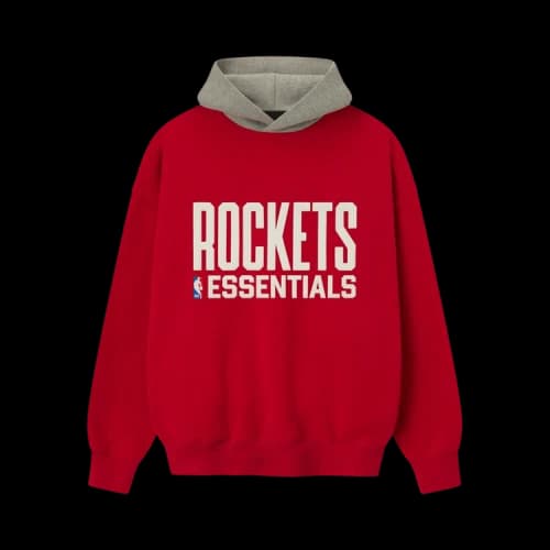 Fear of God Essentials Rockets Sport Hoodie Red/Concrete Heather