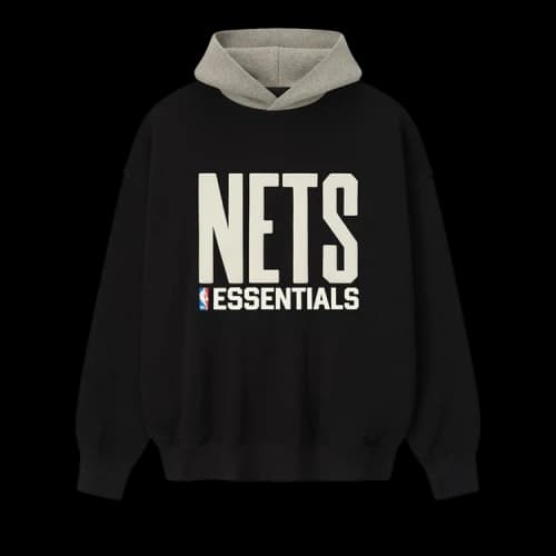 Fear of God Essentials Nets Sport Hoodie Black/Warm Heather