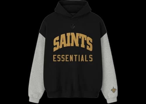 Fear of God Essentials Saints Sport Hoodie Black/Concrete Heather