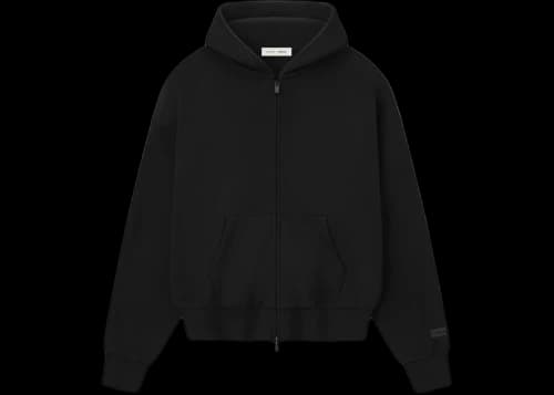 Fear of God Essentials Classic Fleece Zip-Up Hoodie Jet Black