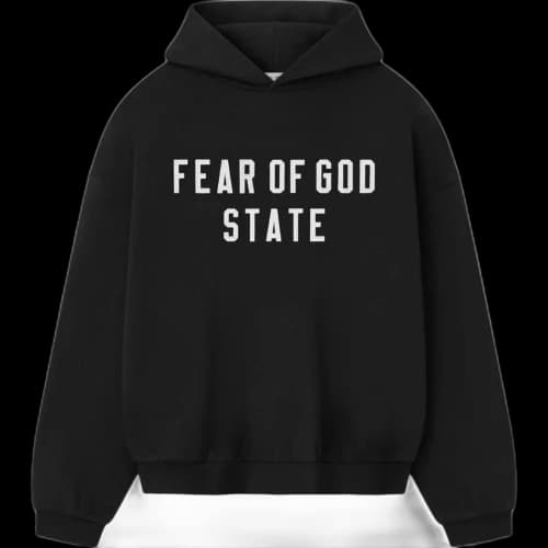 Fear of God Essentials 90's Fleece Hoodie Jet Black