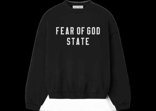 Fear of God Essentials 90's Fleece Crewneck Jet Black