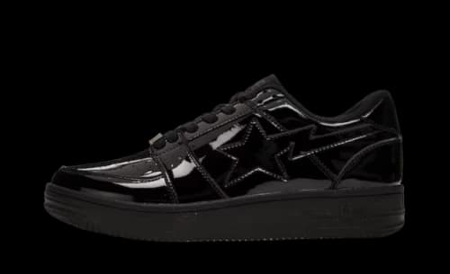 A Bathing Ape Bape Sta Low Patent Black