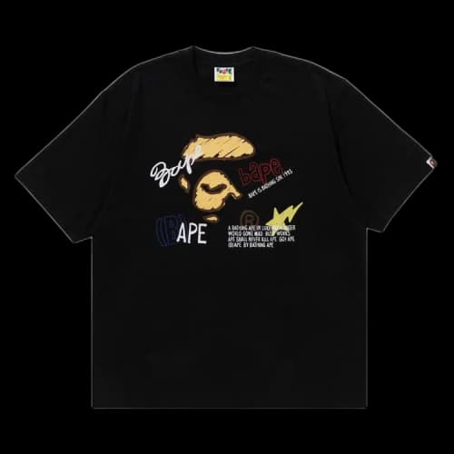 BAPE Hand Draw Graphic Relaxed Fit Tee 'Black'