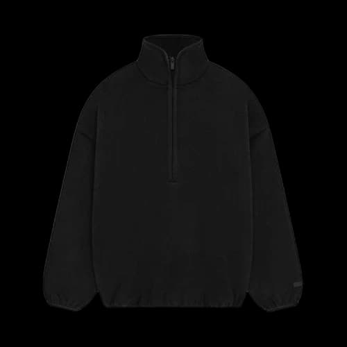 Fear of God Essentials Brushed Half Zip Pullover Black