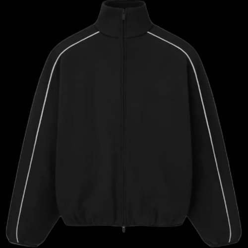 Fear of God Essentials Modern Piping Track Jacket Jet Black/Cloud White