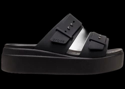 Crocs Brooklyn Buckle Low Wedge Sandal Black (Women's)
