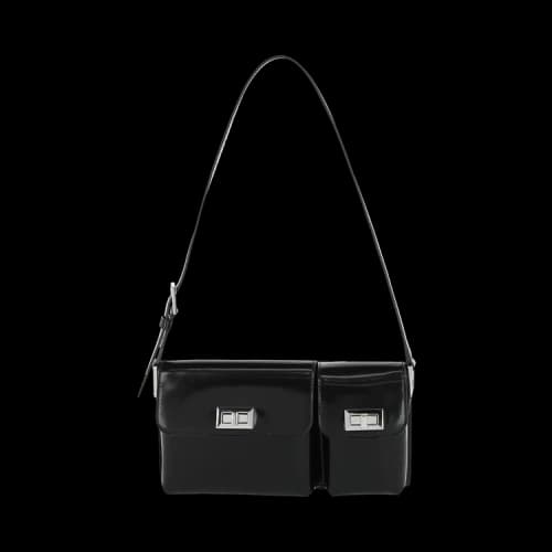 ByFar Billy Patent Shoulder Bag Black
