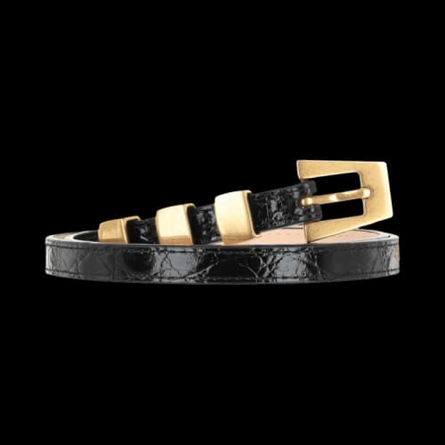 ByFar Vic Leather Belt Black