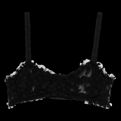 Dries Van Noten Small Polka Dot Mesh Top Black