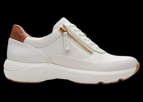 Clarks Tivoli Zip Off White Leather (Women's)