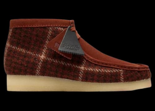 Clarks Originals Wallabee Boot Harris Tweed Red