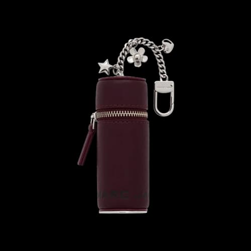 Marc Jacobs The Lipstick Case Charm Leather Lipstick Case Bag Charm Slg Dark Plum