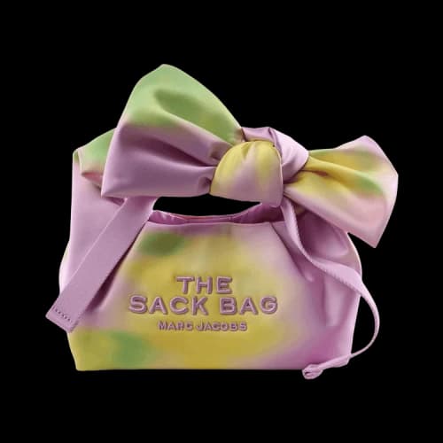 Marc Jacobs The Mini Sack Blurred Floral Satin Bow Sack Bag Ribbon Pin