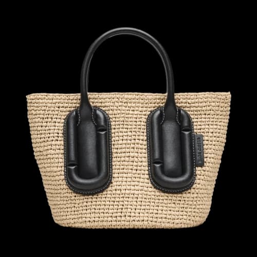 Marc Jacobs The Small Tote Straw Covered Pop J Marc Natural