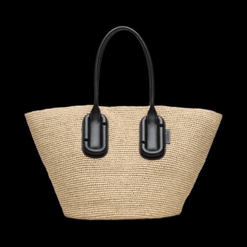 Marc Jacobs The Tote Straw Covered Pop J Marc Natural