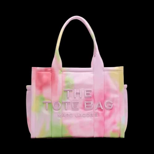 Marc Jacobs The Large Tote Blurred Floral Puffy Nylon Tote Bag Ribbon Pin
