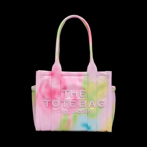 Marc Jacobs The Medium Blurred Floral Puffy Nylon Tote Bag Ribbon Pin