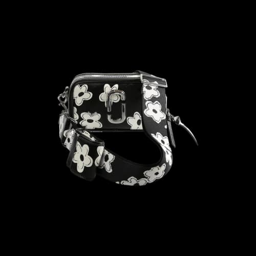 Marc Jacobs The Snapshot Daisy Leather Bag Black/Whit