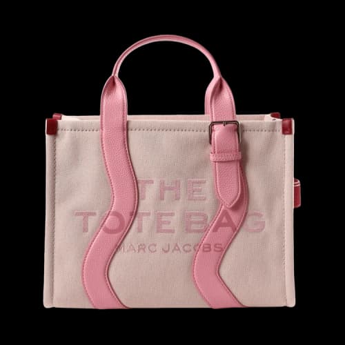 Marc Jacobs The Medium Tote Wavy Canvas Tote Bag Powder Pin
