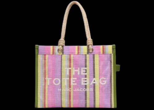 Marc Jacobs The Large Tote Stripe Mesh Rope Tote Bag Purple Mul