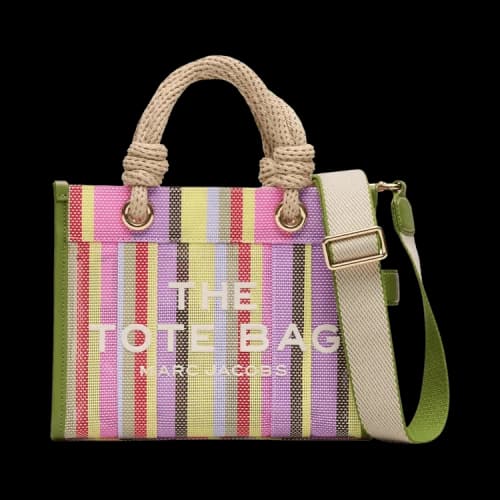 Marc Jacobs The Small Tote Stripe Mesh Rope Tote Bag Purple Mul