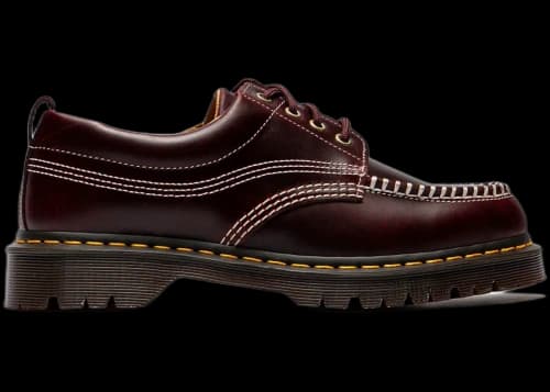 Dr. Martens Lowell Leather Moc Toe Shoes Cherry Red