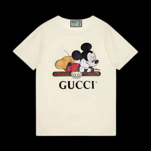 Gucci Womens Mickey Mouse Logo Short Sleeve T-shirt White