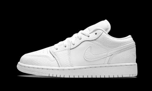 Jordan 1 Low Triple White Tumbled Leather (GS)