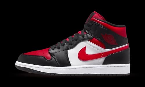 Jordan 1 Mid White Black Red (2022)