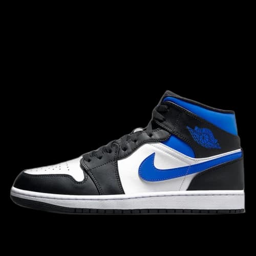 Jordan 1 Mid White Black Racer Blue