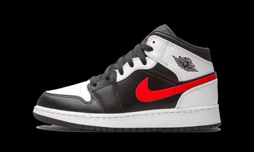 Jordan 1 Mid White Black Chile Red (GS)