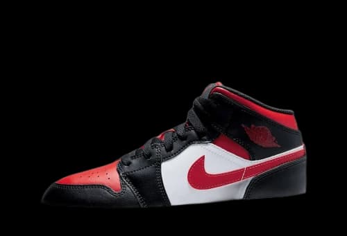 Air Jordan 1 Mid Black Fire Red (GS)