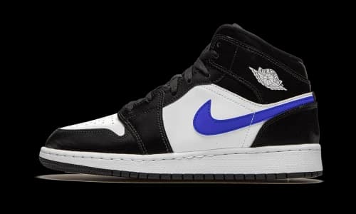 Jordan 1 Mid Black Racer Blue White (GS)