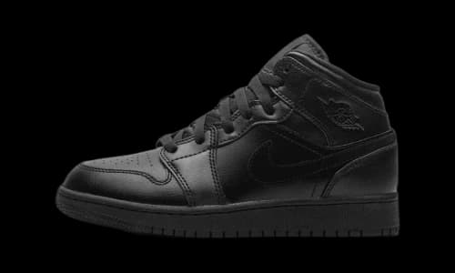 Jordan 1 Mid Deep Black Nubuck Swoosh (GS)