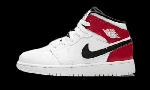 Jordan 1 Mid White Black Gym Red (GS)