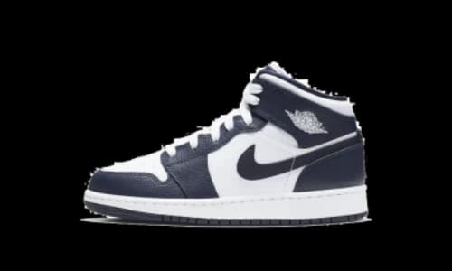 Jordan 1 Mid White Metallic Gold Obsidian (GS)