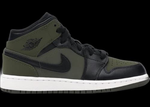 Jordan 1 Mid Olive Canvas Black (GS)