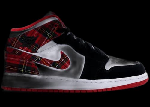 Jordan 1 Mid White Plaid (GS)