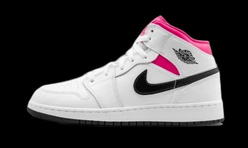 Jordan 1 Mid White Black Hyper Pink (GS)
