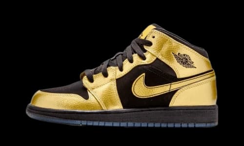 Jordan 1 Mid Metallic Gold Coin Black (GS)